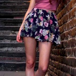 papaya floral skort